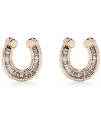 Adina Reyter - 14kt Yellow Gold Horseshoe Diamond Earrings - Lyst