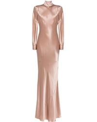 Michelle Mason - Long Sleeve Silk Gown - Lyst