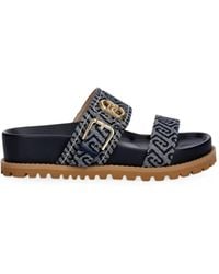 Liu Jo - Monogram-Pattern Buckle-Detail Sandals - Lyst