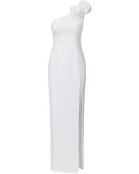 Lita Couture - Rosette-Appliqué One-Shoulder Maxi Dress - Lyst