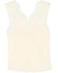 Patrizia Pepe - Lace-Detai V-Neck Top - Lyst