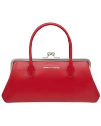 Comme des Garçons - Grand Sac Cabas En Cuir Clasp Handles - Lyst