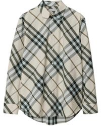 Burberry - Nova Check-jacquard Cotton Shirt - Lyst