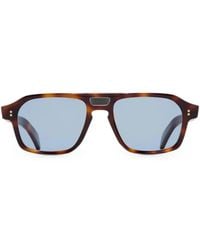 Cutler and Gross - Tortoiseshell-Effect Geometric-Frame Sunglasses - Lyst