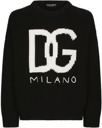 Dolce & Gabbana - Intarsien-Pullover mit DG - Lyst