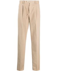 Brunello Cucinelli - Neutral Straight-leg Chino Trousers - Men's - Cotton - Lyst