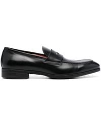 Santoni - Polished Leather Penny Loafers - Lyst