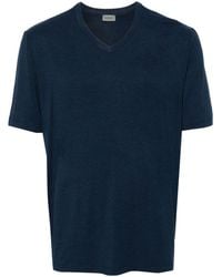Hanro - V-neck Mélange-effect T-shirt - Lyst