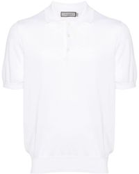 Canali - Cotton-blend Knitted Polo Shirt - Lyst