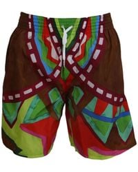 DSquared² - Geometric-Print Drawstring Swim Shorts - Lyst