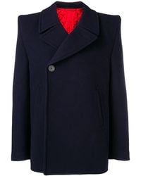 Balenciaga - Squared Shoulder Short Peacoat - Lyst