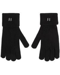KARL LAGERFELD - Logo-Plaque Knit Gloves - Lyst