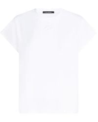 KARL LAGERFELD - Embroidered-Logo T-Shirt - Lyst
