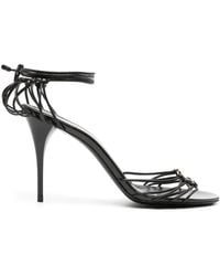 Saint Laurent - Sandalias Babylone con placa Cassandre y tacón de 90 mm - Lyst
