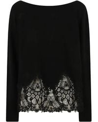 Ermanno Scervino - Lace-Trim Cashmere Sweater - Lyst