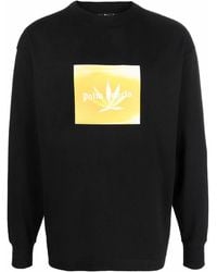 Palm Angels - Leaf-Print Crew-Neck Sweatshirt - Lyst