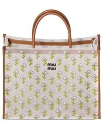 Miu Miu - Embroidered Mesh Shopping Bag - Lyst
