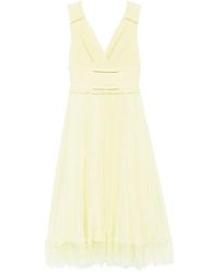 Self-Portrait - Georgette Frill Midi Dress - Lyst