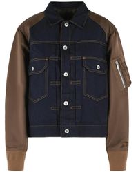 Sacai - Contrast-Stitch Denim Jacket - Lyst