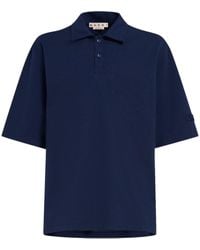 Marni - Logo-patch Cotton Polo Shirt - Lyst