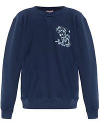 KENZO - Sweater Met Ronde Hals En Geborduurde Strip - Lyst