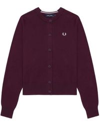 Fred Perry - Embroidered-Logo Raglan-Sleeve Cardigan - Lyst