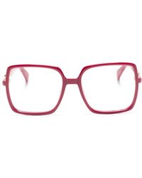 Max Mara Eyewear - Lunettes De Vue Carrées À Plaque Logo - Lyst