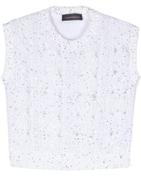 Lorena Antoniazzi - Sequin-embellished Knitted Tank Top - Lyst