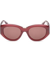 Max Mara Eyewear - Shiny Oval-Frame Sunglasses - Lyst