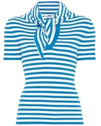 Max Mara - Viscose Crepe Sweater With Scarf Detail - Lyst