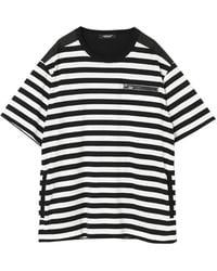 Undercover - T-Shirt Rayé À Poche Zippée - Lyst