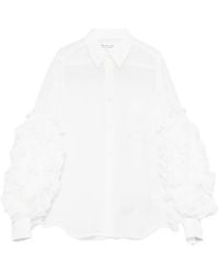 Comme des Garçons - Ruffled Sheer Blouse - Lyst