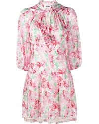 RIXO London - Floral-print Pleated Mini Dress - Lyst
