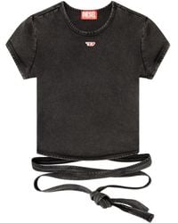 DIESEL - Faded Wrap-Tie Jersey T-Shirt - Lyst