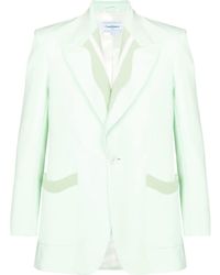 CASABLANCA - Ribbed-Trim Single-Breasted Blazer - Lyst