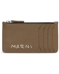 Marni - Leather Card Case With Mending-Embroidery - Lyst