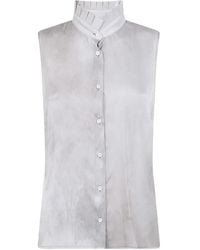 Uma Wang - Pleated-Neck Sleeveless Blouse - Lyst
