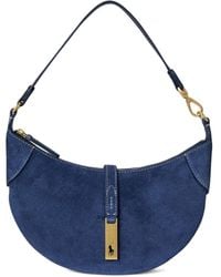 Polo Ralph Lauren - Sac Porté Épaule Polo Id Crescent En Daim - Lyst