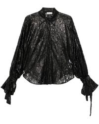 Blumarine - Chemise En Dentelle À Poignets Noués - Lyst