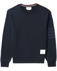 Thom Browne - Felpa Con Dettaglio A 4 Righe E Girocollo - Lyst