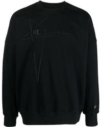 Rick Owens X Champion - Logo-embroidered Pullover Sweatshirt - Lyst