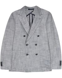 Tagliatore - Double-Breasted Herringbone-Pattern Blazer - Lyst
