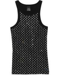 Pinko - Vest Top With Rhinestones And Studs - Lyst