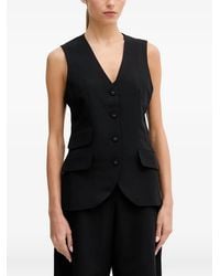 Sisley - V-Neck Button-Up Waistcoat - Lyst