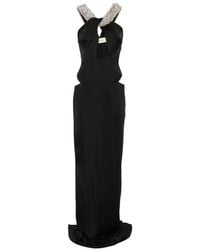 The New Arrivals Ilkyaz Ozel - Rio Crystal-Embellished Cutout Maxi Dress - Lyst