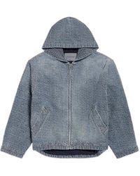 Balenciaga - Hooded Denim Cotton Jacket - Lyst