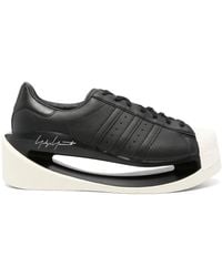 Y-3 - Leather Sneakers With Contrasting Toecap And Logo Detail - Lyst