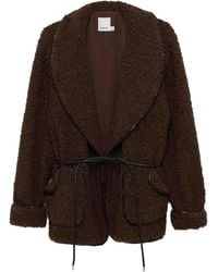 Jonathan Simkhai - Tie-Waist Fleece Jacket Coat - Lyst