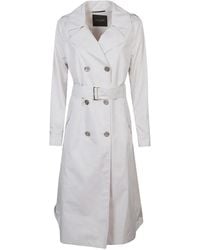 Moorer - Double-Breasted Belted Coat - Lyst