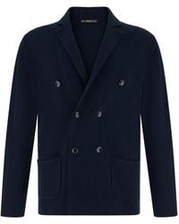 BOGGI - Knitted Cotton Double-Breasted Jacket - Lyst